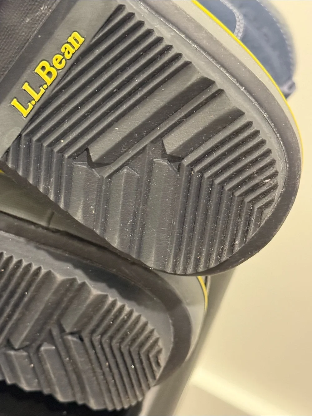 L.L. Bean Navy and Yellow Kids Winter Boots